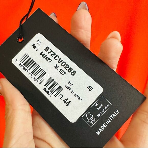 DSQUARED2 Red Orange Asymmetrical Mini Dress Size 44 IT Medium $414 Luxury - Picture 5 of 5